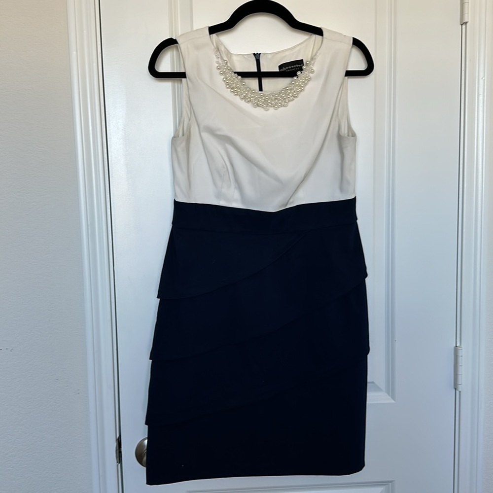Banana Republic Faux Pearl Neckline Business Professional Dress